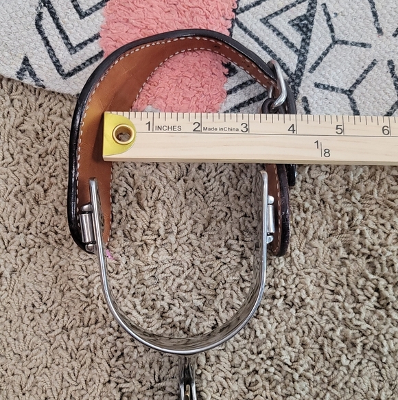 FLORAL & SILVER ADJUSTABLE BUCKLE COWBOY SPURS - Picture 15 of 16